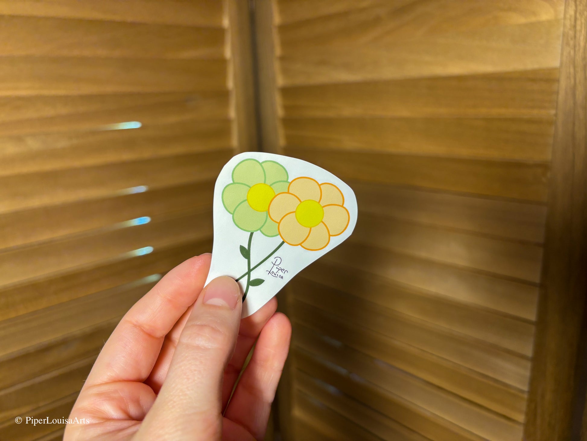 Glossy - Twin Flower Sticker