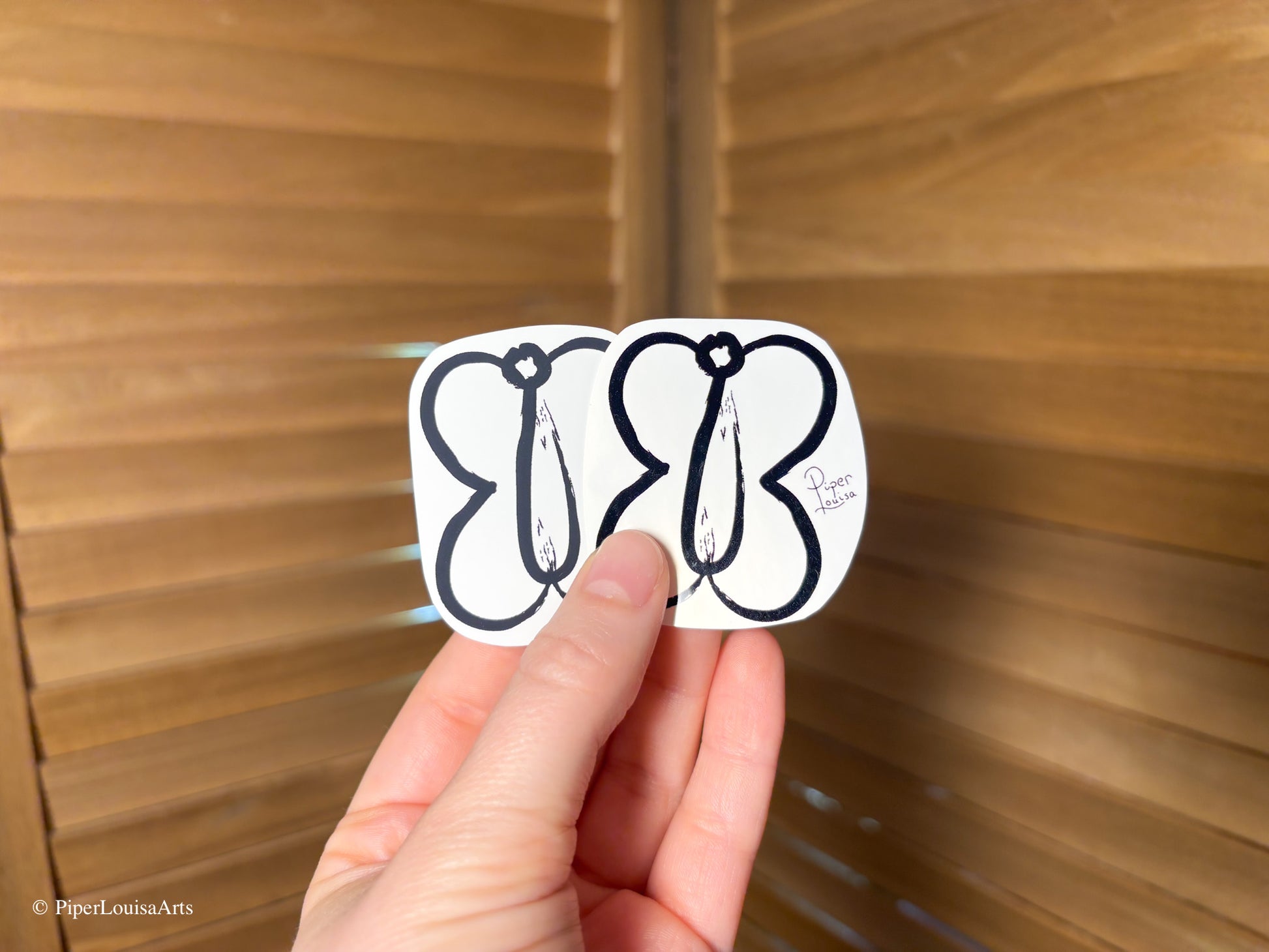 Matte on left, Glossy on right - Butterfly Friend sticker