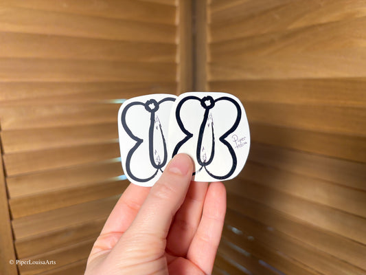 Matte on left, Glossy on right - Butterfly Friend sticker