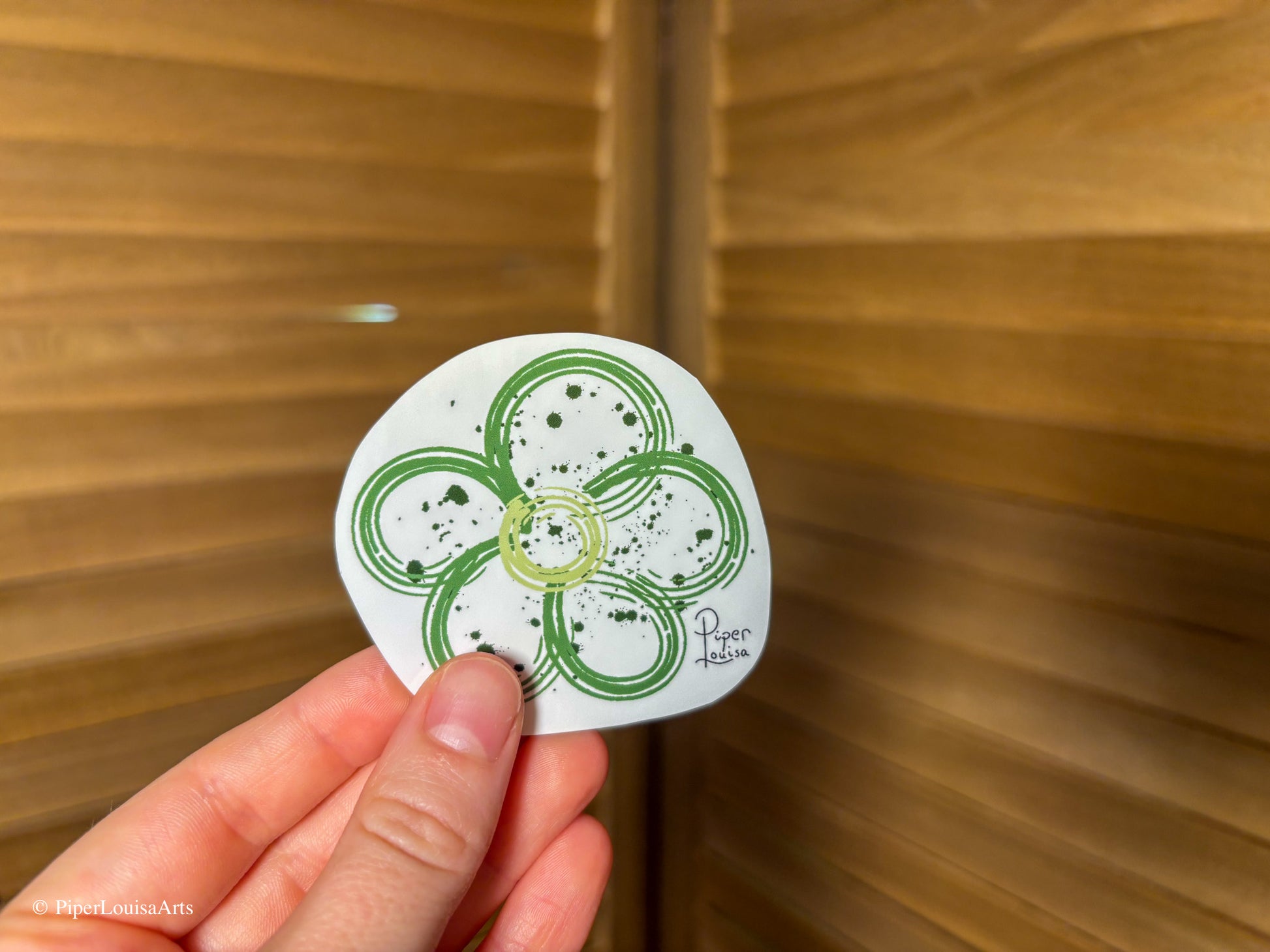 Glossy - Green Flower Sticker