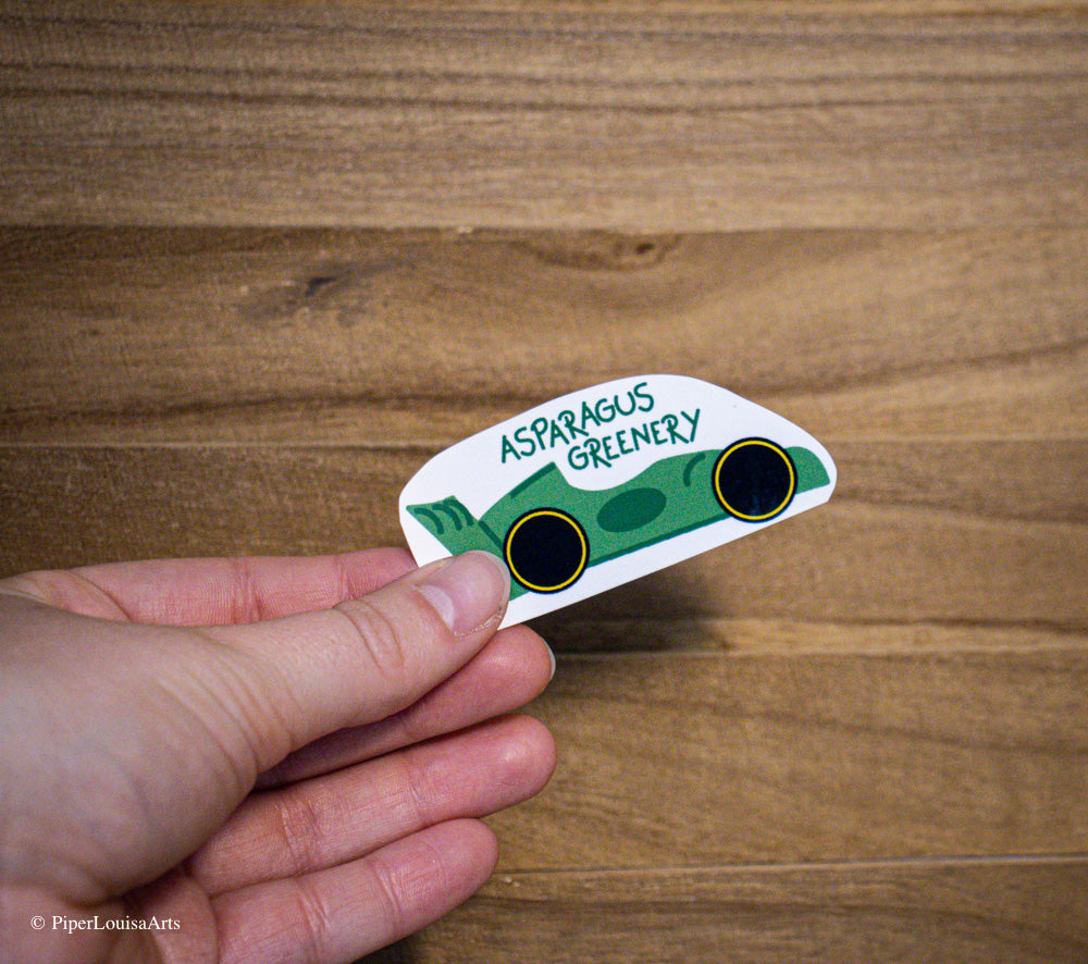 Glossy - Asparagus Greenery Sticker