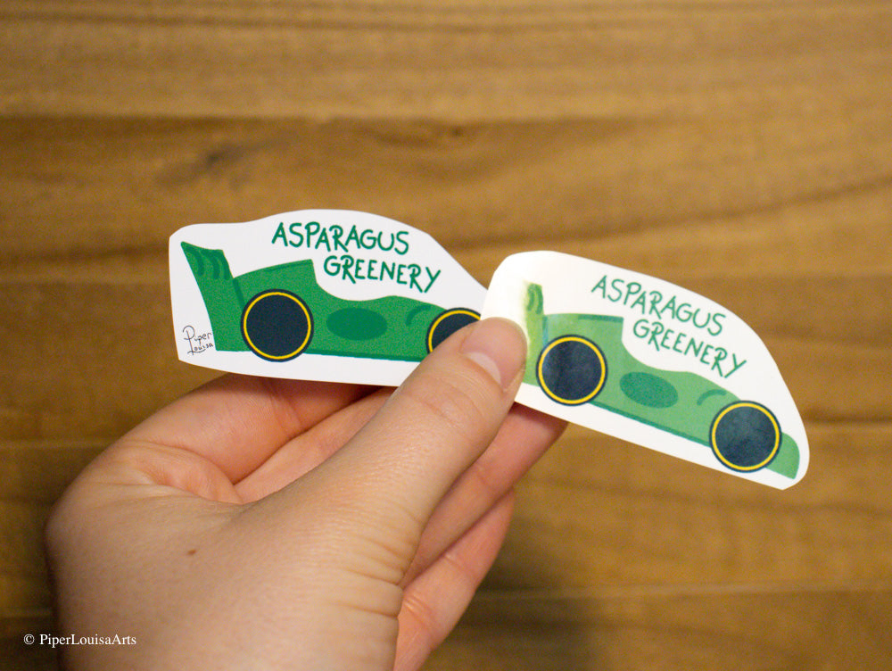 Matte on the left, Glossy on the right - Asparagus Greenery Sticker