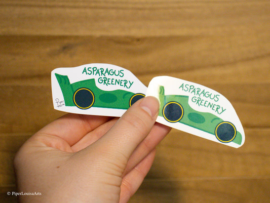 Matte on the left, Glossy on the right - Asparagus Greenery Sticker