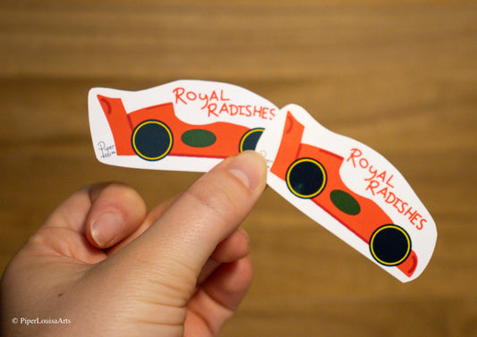 Matte on the left, Glossy on the right - Royal Radishes Sticker