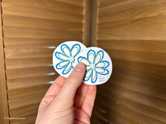 Matte on left, Glossy on right - Chalk Flower Sticker