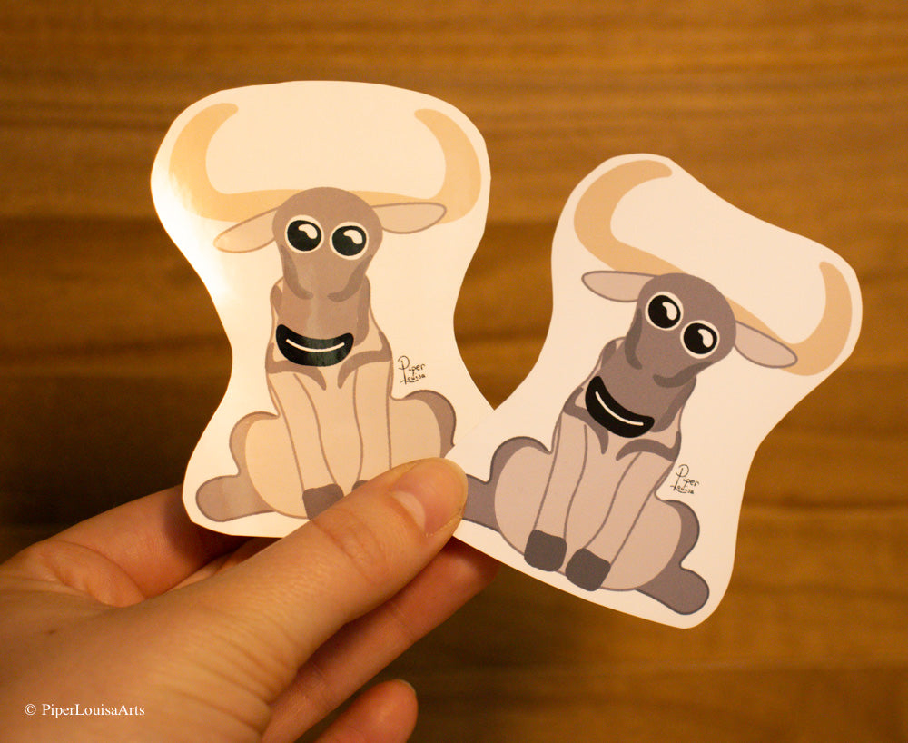 Glossy on the left, Matte on the right - Wilder the Wildebeest Sticker