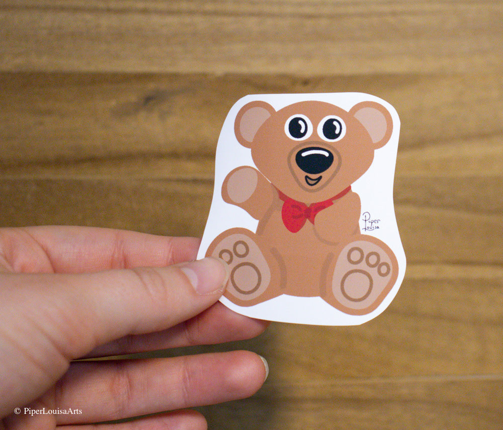 Glossy - Fluffy the Bear Sticker