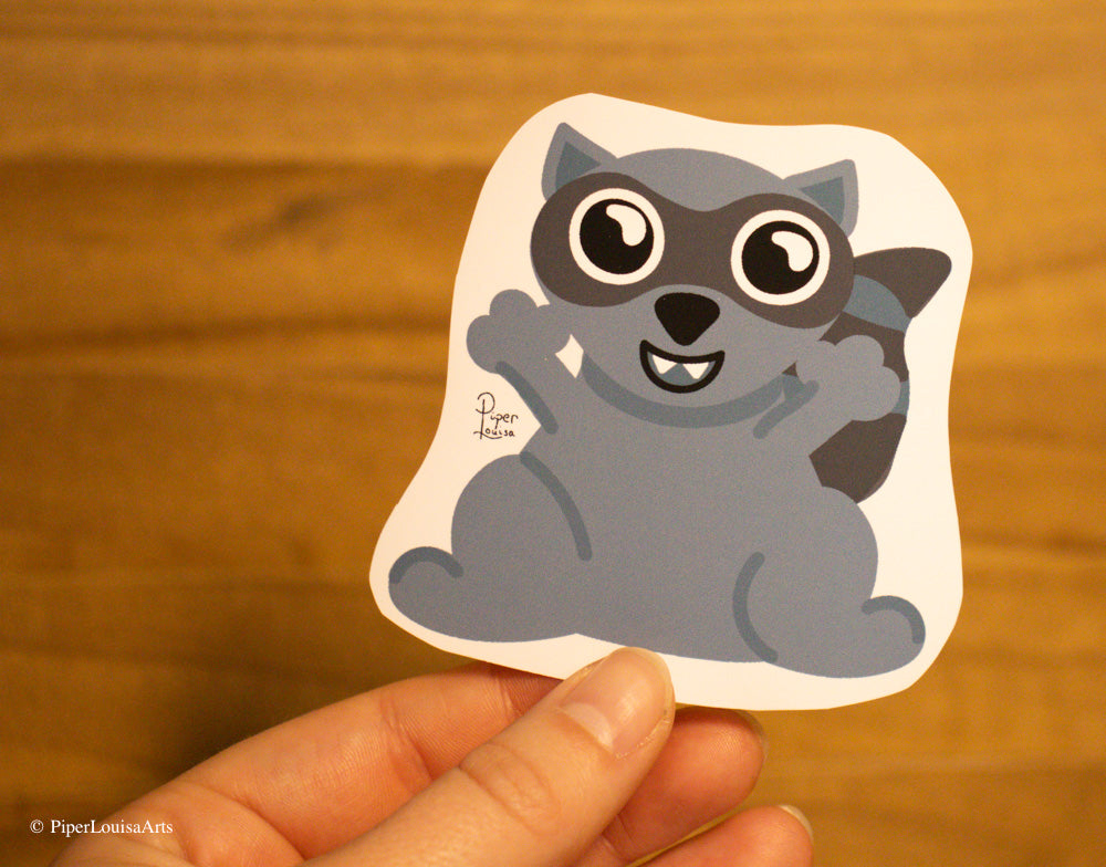 Glossy - Fred the Raccoon Sticker