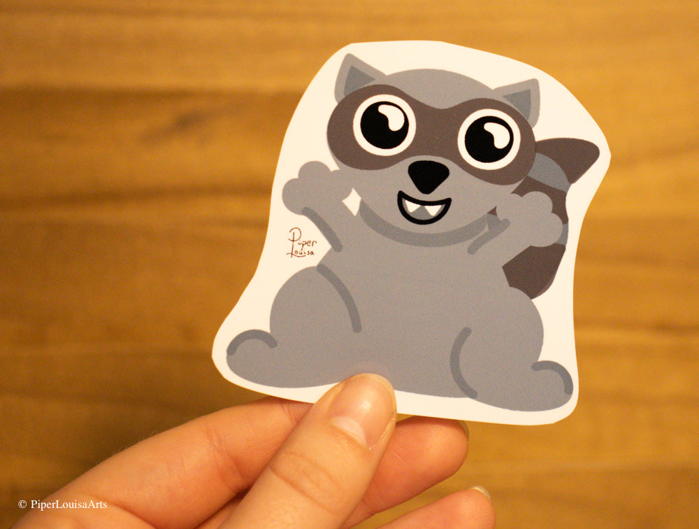 Matte - Fred the Raccoon Sticker