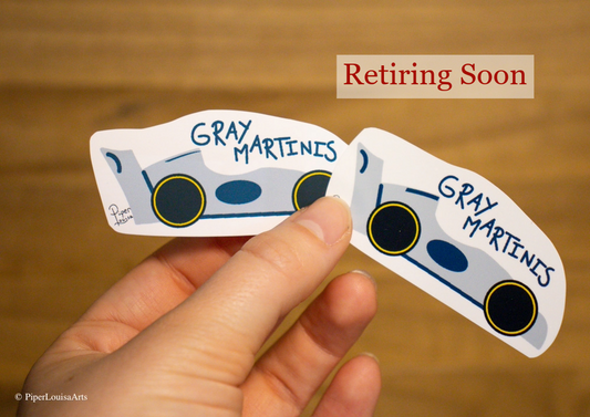 Gray Martinis Sticker